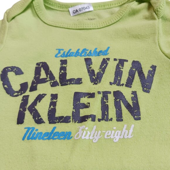 👶Calvin Klein Neon Green Infant Onesie – Size 3–6 Months 👶 - Picture 3 of 4